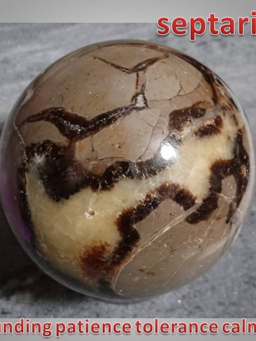 67mm Septarian sphere rock stone crystal 02 PATIENCE tolerance CALMING